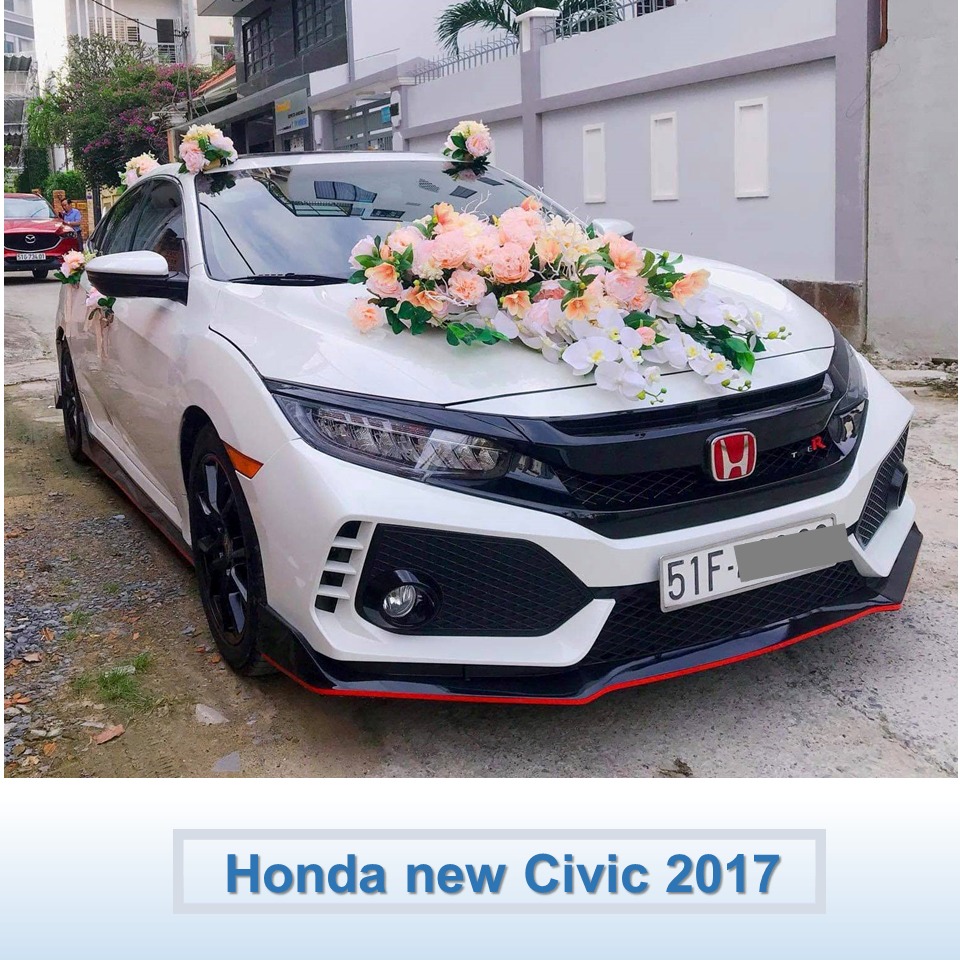 Cho Thuê xe hoa Honda Civic trắng