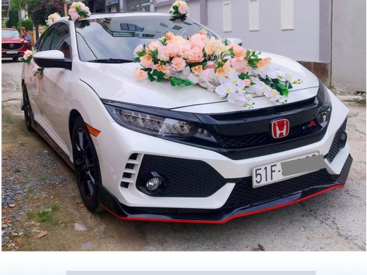 Cho Thuê xe hoa Honda Civic trắng