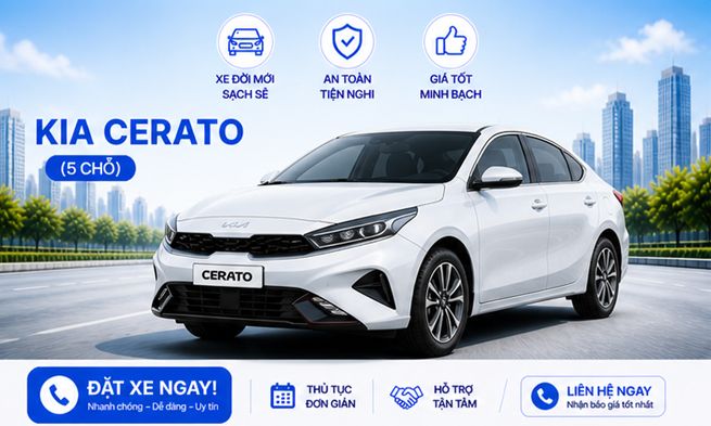 Cho thuê xe Kia Cerato (5 chỗ) 1 Cho thuê xe Kia Cerato (5 chỗ)