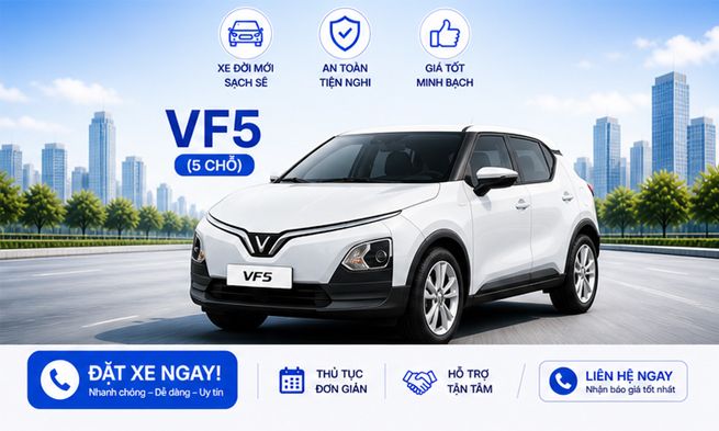 Cho thuê xe VF5 (5 chỗ) 1 Cho thuê xe VF5 (5 chỗ)